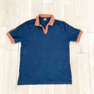 Classic Blue Polo Shirt with Contrasting Collar